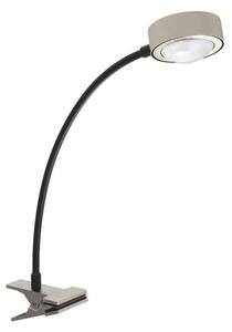 LightMe lampada da tavolo Powerlens Flex, morsetto, colore titanio