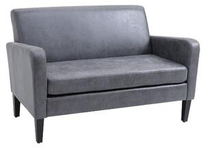 Divano 2 Posti 122x72x74 cm in Tessuto Grigio