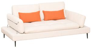 Divano Letto Singolo 2 Posti 213x112x83 cm in Tessuto Beige
