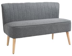 Divano 2 Posti 117x56,5x77 cm in Tessuto Grigio Chiaro