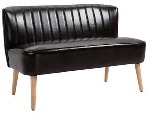 Divano 2 Posti 117x56,5x77 cm in Similpelle Marrone Scuro