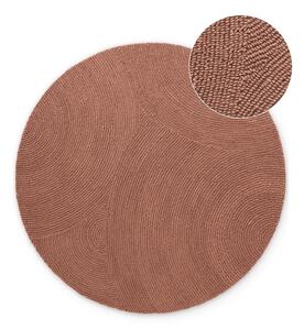 Tappeto rotondo color terracotta in lana tessuto a mano ø 120 cm Calmio – Hanse Home