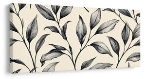 Quadro su tela – Eleganti foglie botaniche su beige
