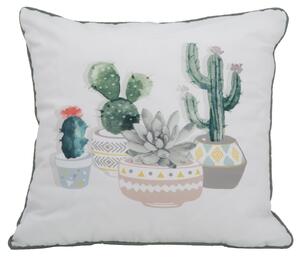 Cuscino Cactus 45x45 cm Poliestere Bianco e Verde