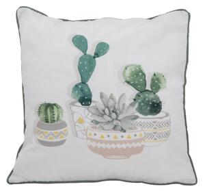 Cuscino Cactus 45x45 cm Poliestere Bianco e Verde