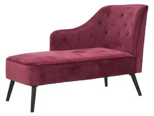 Chaise Longue Paris 132x62x90 cm Legno Spugna e Velluto Sintetico Bordeaux e Nero