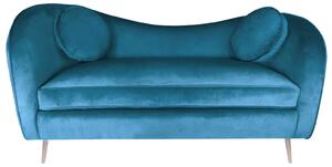 Divano 2 Posti 130x78x65 cm in Velluto Ottanio
