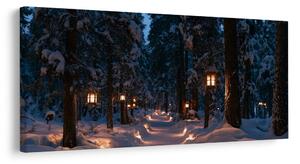 Quadro su tela – Sentiero invernale nel bosco incantato