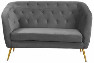 Divano 2 Posti 135x82 cm in Velluto Grigio