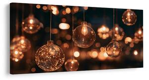Quadro su tela – Lampade di vetro dal bagliore dorato