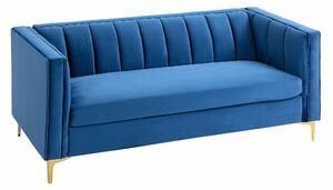 Divano 3 Posti 181x86x78 cm in Velluto Blu