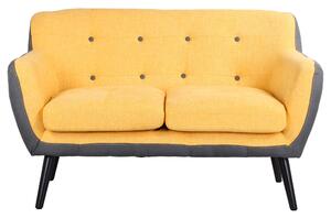Divano 2 Posti 130x80x68 cm in Tessuto Ocra