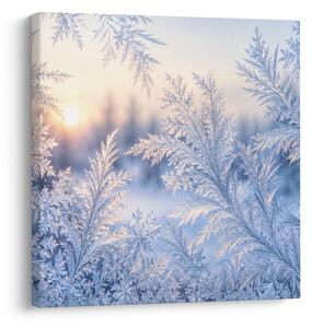 Quadro su tela – Brina delicata nella luce blu