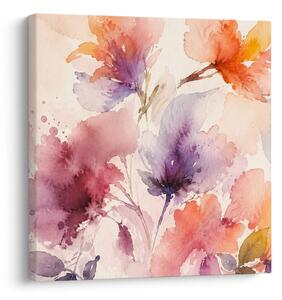 Quadro su tela – Delicati fiori ad acquerello