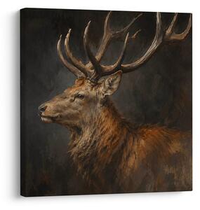Quadro su tela – Fiero cervo nel chiaroscuro