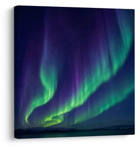 Quadro su tela – Danza dell’aurora boreale nella notte