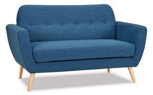 Divano 2 Posti Burton 147x79x86 h cm in Tessuto Blu