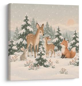 Quadro su tela – Animali del bosco in inverno