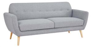 Divano 3 Posti Burton 193x79x86 h cm in Tessuto Grigio chiaro