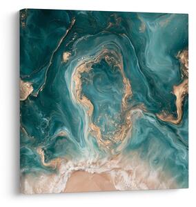 Quadro su tela – Onde marmoree turchesi