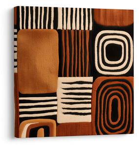 Quadro su tela – Motivi geometrici in contrasto marrone e nero