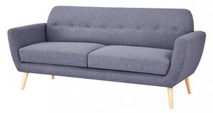 Divano 3 Posti Burton 193x79x86 h cm in Tessuto Grigio scuro