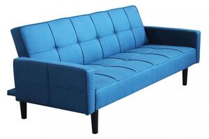 Divano Letto Anson 194x83x74 cm in Tessuto Blu melange