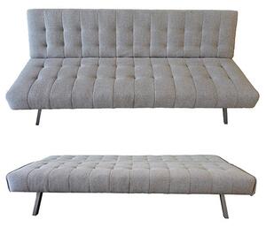 Divano Letto 3 Posti Reclinabile Divanoletto Prontletto in Tessuto Grigio