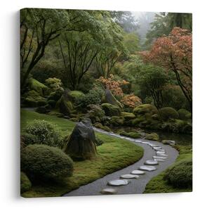 Quadro su tela – Tranquillo giardino zen nel verde