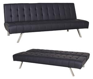 Divano Letto Prontoletto Click Clack Rivestimento in Similpelle Nero Darrel