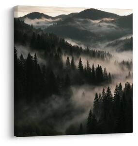 Quadro su tela – Valle montana avvolta nella nebbia