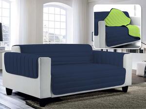Copridivano Trapuntato in Microfibra Doubleface Blu Scuro/Verde Mela 1 Posto