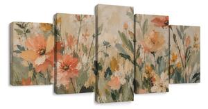 Quadri 5 pezzi – Delicati fiori di campo
