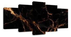 Quadri 5 pezzi – Venature dorate nell'oscurità