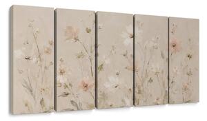 Quadri 5 pezzi – Delicati fiori di campo