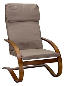 Poltrona in Tessuto e Legno con Cuscino 67x82xH94cm Crema