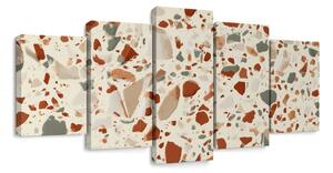 Quadri 5 pezzi – Terrazzo dai toni caldi