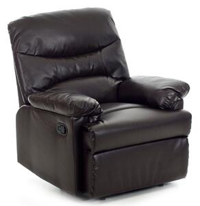 Poltrona Relax Reclinabile Manuale Rivestimento in Cuoio Diana Marrone
