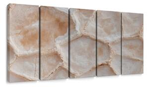 Quadri 5 pezzi – Struttura beige dell’onice