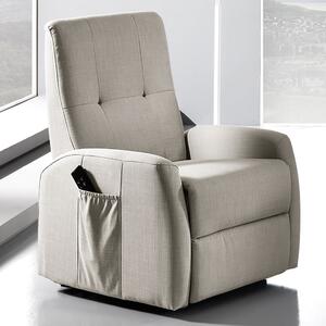 Poltrona Alzapersona Elettrica 2 Motori in Tessuto Moja Elizabeth Lux Grigio Light