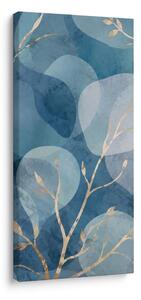Quadro su tela – Rami decorativi tra forme blu