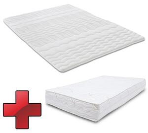 Materasso ergonomico in schiuma a freddo Supportho Lavender 90 x 200 cm, altezza 18 cm, grado di rigidità H2/H3 + coprimaterasso 90 x 200 cm