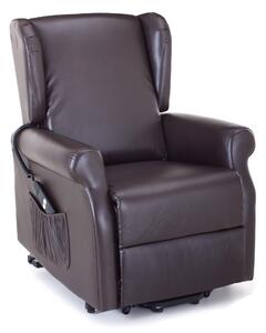 Poltrona Alzapersona Elettrica 1 Motore in Similpelle Margaret Marrone