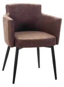 Poltrona in Similpelle 56x58H76 cm Marrone