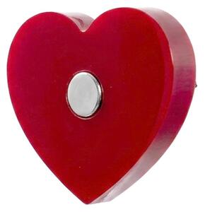 Appendiabito singolo da Parete in Plexiglass ispirata a cuori linea LOVIA 6.5x3x h6 cm in struttura in plexiglass colore trasparente e rosso