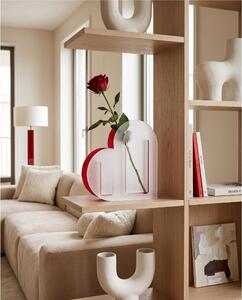 Vaso Portafiori Profumatore Linea LOVIA Small diametro 22x4,5x h22,5 cm contenitore trasparente rosso spessore 3 mm