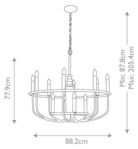 Kichler KL-CAPITOL-HILL12-BN-Lampadario a catena CAPITOL HILL 12xE14/40W/230V cromo