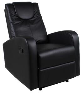 Poltrona Relax Manuale Reclinabile in Similpelle Vandi Nera