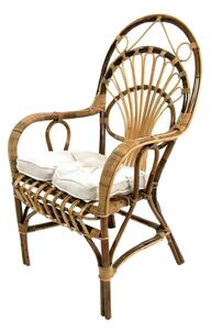 Poltrona Alta da Giardino in Rattan con Cuscino 61x63H43/99cm Sole