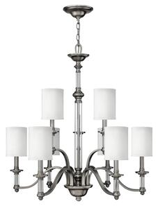 Hinkley HK-SUSSEX9 - Lampadario a catena SUSSEX 9xE14/40W/230V cromo opaco